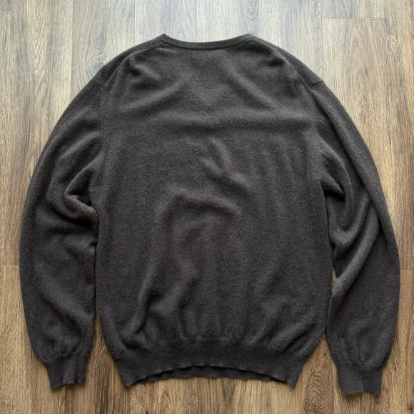 Cashmere Joseph & Lyman Pull Over V-Neck Sweater XL Brown - Picture 10 of 11